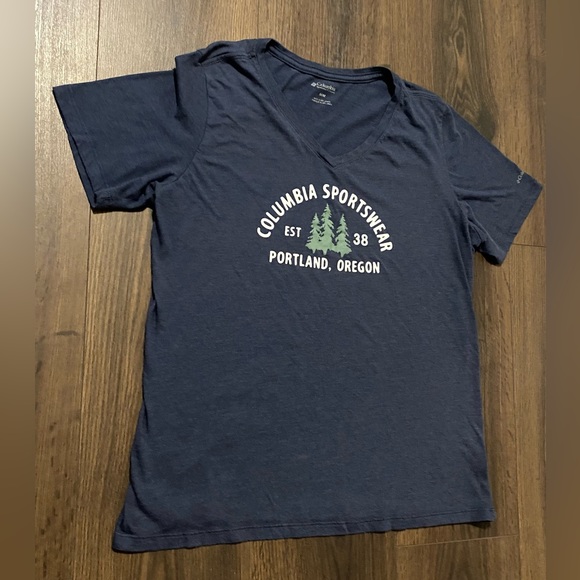 Women’s Columbia Sportswear Blue Logo T-shirt M - Picture 3 of 8